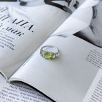 Серебряное кольцо Tiva с хризолітом 3.983ct, вес изделия 3,29 гр (2157519) 18.5 размер