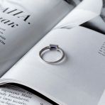 Серебряное кольцо Tiva с натуральным сапфиром 0.821ct, вес изделия 1,62 гр (2157656) 17.5 размер
