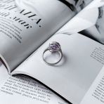 Серебряное кольцо Tiva с натуральным аметистом 4.732ct, вес изделия 4,27 гр (2157724) 17.5 размер