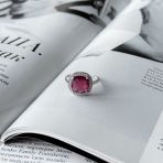 Серебряное кольцо Tiva с натуральным рубином 4.958ct, вес изделия 3,5 гр (2157915) 18 размер