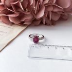 Серебряное кольцо Tiva с натуральным рубином 4.015ct, вес изделия 3,3 гр (2157977) 18.5 размер