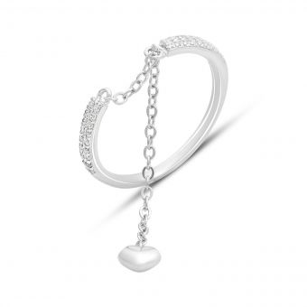 Серебряное кольцо Tiva с фианитами, вес изделия 1,62 гр (2159933) 18 размер