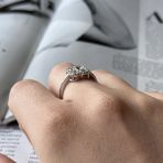 Серебряное кольцо Tiva с фианитами, вес изделия 2,73 гр (2159940) 18 размер