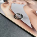Серебряное кольцо Tiva с фианитами, вес изделия 2,21 гр (2160571) 19 размер