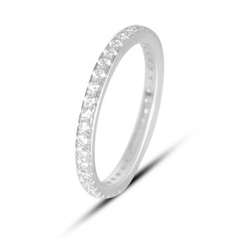 Серебряное кольцо Tiva с фианитами, вес изделия 1,56 гр (2160588) 18.5 размер