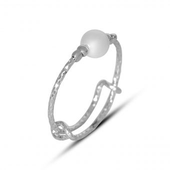 Серебряное кольцо Tiva с натуральным жемчугом, вес изделия 0,72 гр (2160595) 15.5 размер