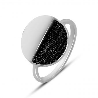 Серебряное кольцо Tiva с фианитами, вес изделия 3,17 гр (60002018) 18.5 размер