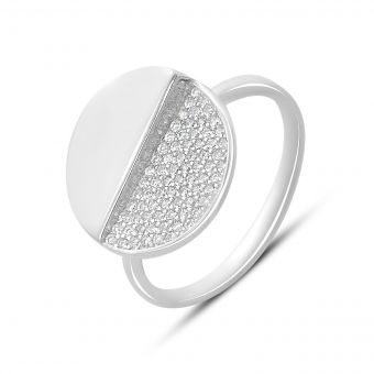 Серебряное кольцо Tiva с фианитами, вес изделия 3,13 гр (60002019) 19 размер