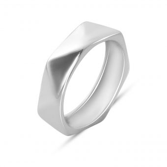 Серебряное кольцо Tiva с без камней, вес изделия 2,95 гр (2160793) 19 размер