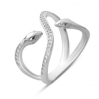 Серебряное кольцо Tiva с фианитами, вес изделия 3,56 гр (2160885) 19 размер