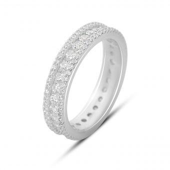 Серебряное кольцо Tiva с фианитами, вес изделия 4,05 гр (2160953) 19 размер