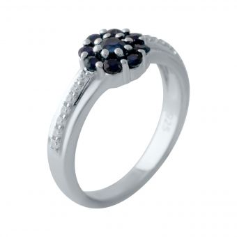 Серебряное кольцо Tiva с натуральным сапфиром 0.668ct, вес изделия 2,18 гр (2028130) 17 размер