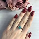 Серебряное кольцо Tiva с натуральным изумрудом 1.483ct, вес изделия 2,61 гр (1982488) 18 размер