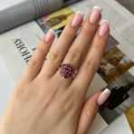 Серебряное кольцо Tiva с натуральным рубином 3.394ct, вес изделия 2,96 гр (2073581) 18 размер