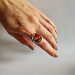 Серебряное кольцо Tiva с искуственным аммолитом 6.075ct, вес изделия 5,05 гр (2129202) 17.5 размер