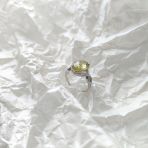 Серебряное кольцо Tiva с Натуральным зеленим кварцем 4.895ct, фианитами, вес изделия 4,72 гр (2162148) 17.5 размер