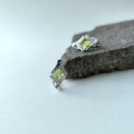 Серебряные серьги Tiva с Натуральным зеленим кварцем 3.645ct, фианитами (2162261) 