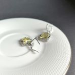 Серебряные серьги Tiva с Натуральным зеленим кварцем 10.08ct, фианитами (2162292) 