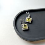 Серебряные серьги Tiva с Натуральным зеленим кварцем 10.08ct, фианитами (2162292) 