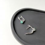 Серебряные серьги Tiva с натуральным изумрудом 1.239ct, фианитами (2162315) 