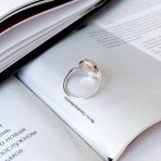 Серебряное кольцо Tiva с морганитом nano 3.09ct, фианитами, вес изделия 3,13 гр (2162438) 18 размер