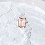 Серебряное кольцо Tiva с морганитом nano 13.12ct, фианитами, вес изделия 6,94 гр (2162483) 18.5 размер