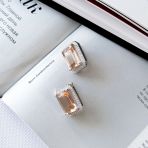 Серебряные серьги Tiva с морганитом nano 14.193ct, фианитами (2162490) 