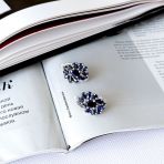 Серебряные серьги Tiva с натуральным сапфиром 8.567ct, фианитами (2162650)