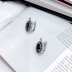 Серебряные серьги Tiva с натуральным сапфиром 6.492ct (2162728) 