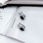 Серебряные серьги Tiva с натуральным сапфиром 4.927ct, фианитами (2162780)