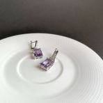 Серебряные серьги Tiva с натуральным аметистом 14.232ct (2163107) 