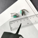 Серебряные серьги Tiva с натуральным изумрудом 6.058ct, фианитами (2163374) 