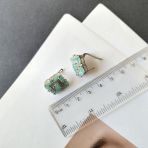 Серебряные серьги Tiva с натуральным изумрудом 4.95ct, фианитами (2163442) 