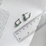 Серебряные серьги Tiva с натуральным изумрудом 1.189ct, фианитами (2163459) 