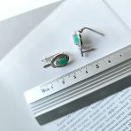 Серебряные серьги Tiva с натуральным изумрудом 2.849ct, фианитами (2163503) 