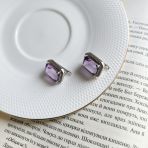 Серебряные серьги Tiva с натуральным аметистом 16.49ct (2163671) 