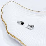 Серебряные серьги Tiva с натуральным сапфиром 2.9ct, фианитами (2164982) 