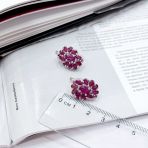 Серебряные серьги Tiva с натуральным рубином 9.208ct, фианитами (2165170) 