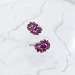 Серебряные серьги Tiva с натуральным рубином 9.208ct, фианитами (2165170) 