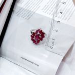 Серебряное кольцо Tiva с натуральным рубином 5.075ct, фианитами, вес изделия 4,91 гр (2165194) 18 размер