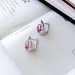 Серебряные серьги Tiva с натуральным рубином 8.025ct, фианитами (2165200) 