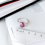 Серебряное кольцо Tiva с натуральным рубином 3.841ct, фианитами, вес изделия 2,69 гр (2165361) 18 размер