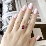 Серебряное кольцо Tiva с натуральным рубином 3.841ct, фианитами, вес изделия 2,69 гр (2165361) 18 размер