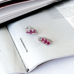 Серебряные серьги Tiva с натуральным рубином 1.483ct (2165392) 