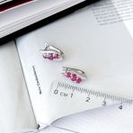 Серебряные серьги Tiva с натуральным рубином 1.483ct (2165392) 