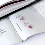 Серебряные серьги Tiva с натуральным рубином 1.725ct, фианитами (2165446) 