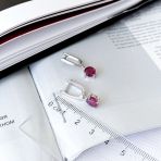 Серебряные серьги Tiva с натуральным рубином 3.73ct (2165552)