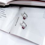 Серебряные серьги Tiva с натуральным рубином 1.76ct (2165606)