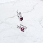 Серебряные серьги Tiva с натуральным рубином 1.76ct (2165606)