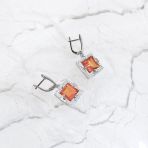 Серебряные серьги Tiva с Натуральным золотим кварцем 9.713ct, фианитами (2165736) 